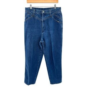 Vintage Rocky Mountain Jeans Women's 15/16 Mom 34X28 Bareback Blue Denim Western